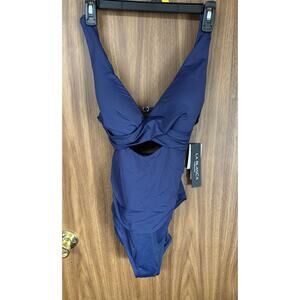 NWT Ladies La Blanca Indigo Blue Island Goddess One Piece Swimsuit - Sz 10